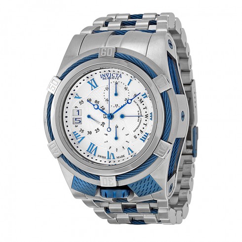 Invicta Bolt Chronograph Silver-tone Dial Stainless Steel Blue PVD Men's Watch 12668 watches