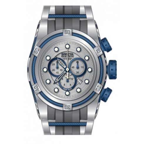 Invicta Bolt Chronograph Silver-tone Dial Stainless Steel Grey Polyurethane Men's Watch 14410 watches