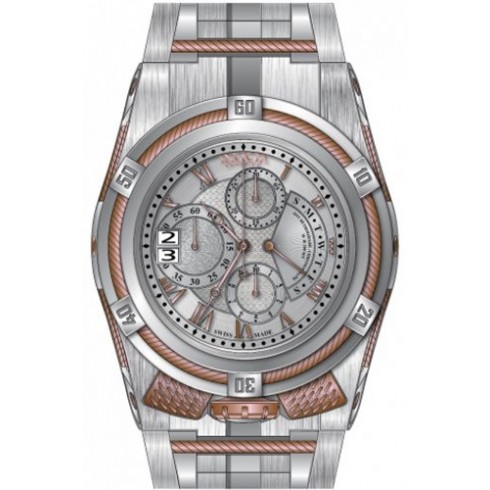 Invicta Bolt Chronograph Silver-tone Dial Stainless Steel Rose Gold-tone PVD Men's Watch 12672 watches