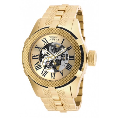 Invicta Bolt Mechanical Gold Skeleton Dial 18kt Gold-plated Men's Watch 17180 watches