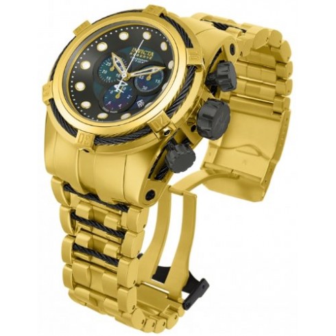 Invicta Bolt Reserve Chronograph Gunmetal Dial Gold Ion-plated Men's Watch 12741 watches