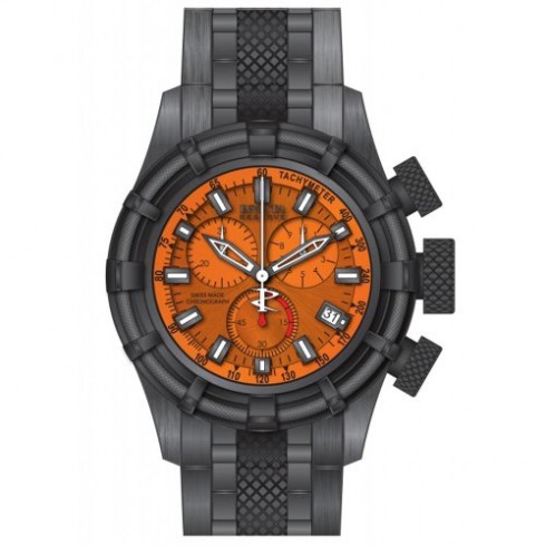 Invicta Bolt Reserve Chronograph Orange Dial Black Ion-plated Men's Watch 80549 watches