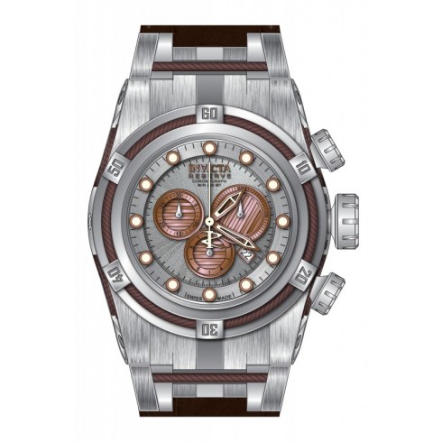 Invicta Bolt Zeus Chronograph Silver Dial Brown Leather Men's Watch 14611 watches