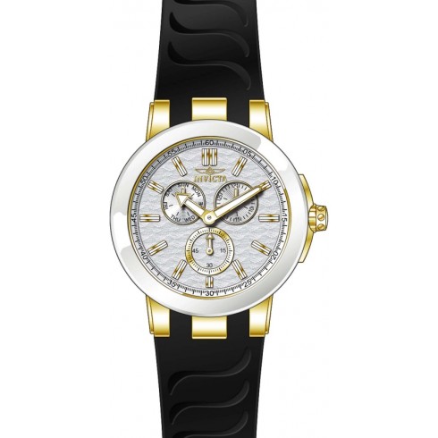 Invicta Ceramics Multi-Function Silver Dial Black Silicone Men's Watch 22211 watches