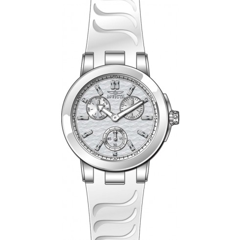 Invicta Ceramics Multi-Function Silver Dial White Silicone Ladies Watch 22195 watches