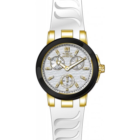 Invicta Ceramics Multi-Function Silver Dial White Silicone Ladies Watch 22205 watches