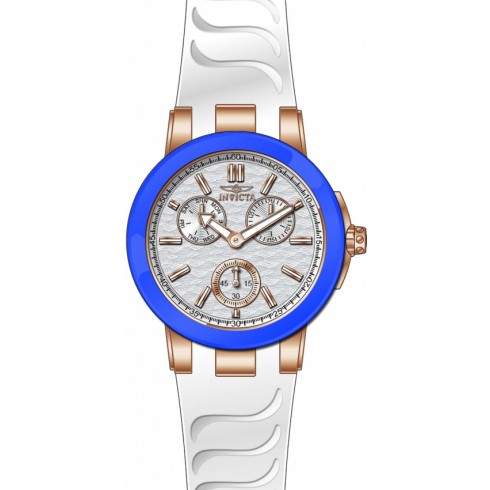 Invicta Ceramics Multi-Function Silver Dial White Silicone Ladies Watch 22206 watches
