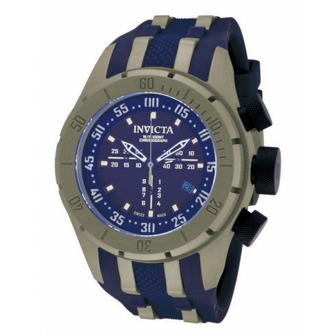 Invicta Coalition Forces Chronograph Blue Dial Polyurethane Men's Watch 10013 watches