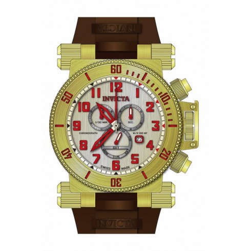 Invicta Coalition Forces Chronograph Champagne Dial Brown Polyurethane Men's Watch 18730 watches