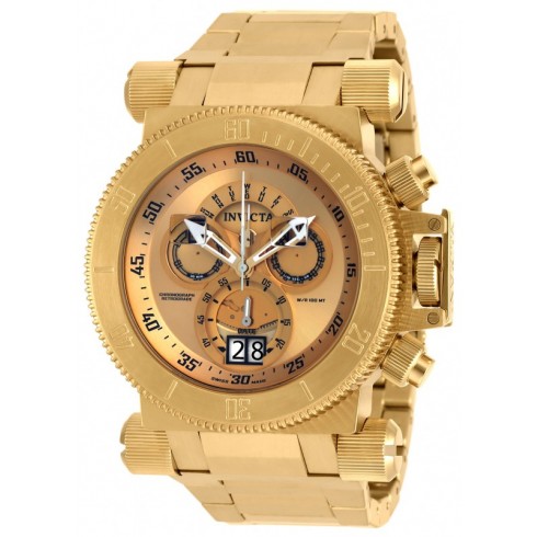 Invicta Coalition Forces Chronograph Gold Dial Gold-plated Men's Watch 17643 watches