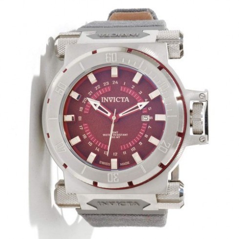 Invicta Coalition Forces GMT Burgundy Dial Rifle Leather Men's Watch 12686 watches