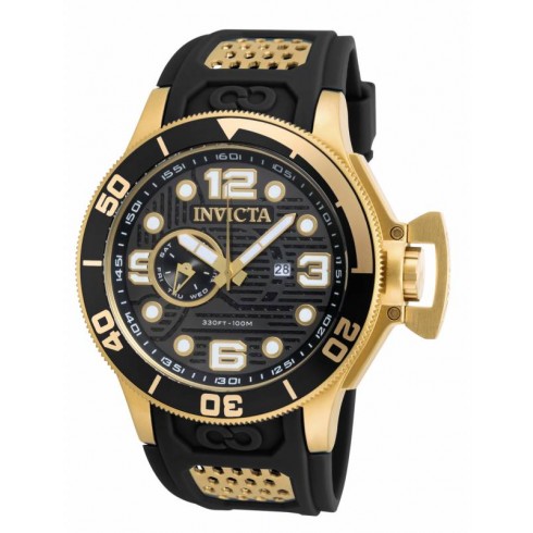 Invicta Corduba Black Cut-out Dial Black Polyurethane Men's Watch 18833 watches