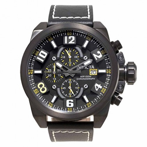 Replica Invicta Corduba Chronograph Black Dial Black Leather Men's Watch 18995 Watch