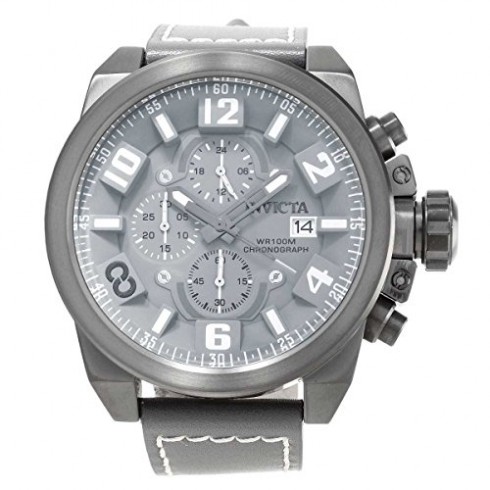 Replica Invicta Corduba Chronograph Grey Dial Grey Leather Men's Watch 18992 Watch