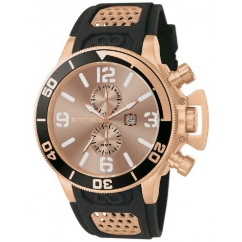 Invicta Corduba Chronograph Rose Dial Black Polyurethane Men's Watch 80317 watches