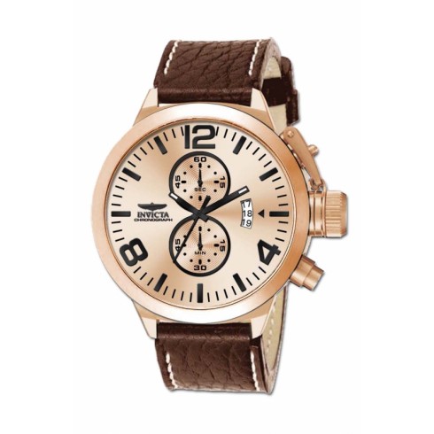 Invicta Corduba Chronograph Rose Dial Brown Leather Band Men's Watch 80001 watches