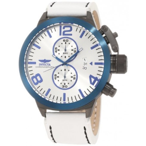 Invicta Corduba Chronograph Silver-tone Dial White Leather Band Men's Watch 80008 watches
