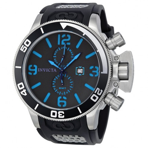 Invicta Corduba Diver Black Dial Blue Accents Black Polyurethaner Strap Men's Watch 1056 watches