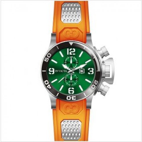 Invicta Corduba GMT Green Dial Stainless Steel Orange Rubber Men's Watch 80223 watches