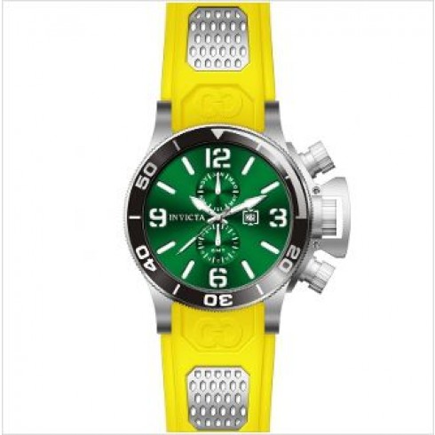 Invicta Corduba GMT Green Dial Stainless Steel Yellow Rubber Men's Watch 80220 watches