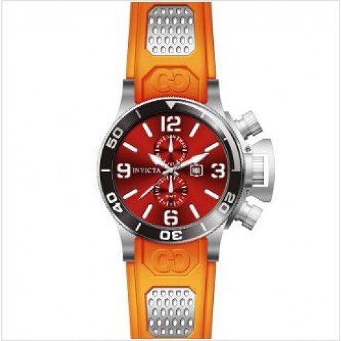 Replica Invicta Corduba GMT Red Dial Stainless Steel Orange Rubber Men's Watch 80224 Watch