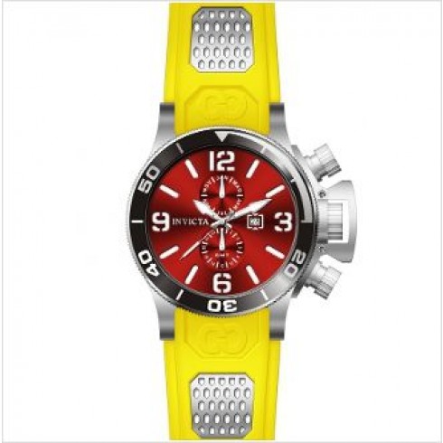 Invicta Corduba GMT Red Dial Stainless Steel Yellow Rubber Men's Watch 80221 watches