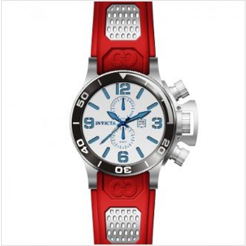 Invicta Corduba GMT Silver Dial Stainless Steel Red Rubber Men's Watch 80209 watches