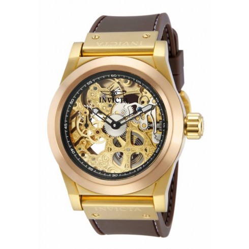 Invicta Corduba Gold Skeleton Dial Brown Polyurethane Men's Watch 80097 watches