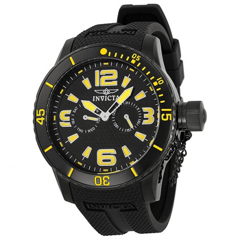 Invicta Corduba Multi-Function Black Dial Black Polyurethane Band Men's Watch 1796 watches