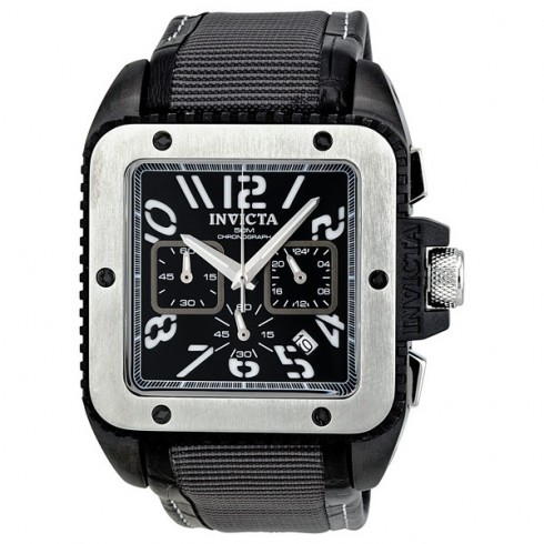 Invicta Cuadro Men's Black Dial Chronograph Black Strap Watch 1466 watches