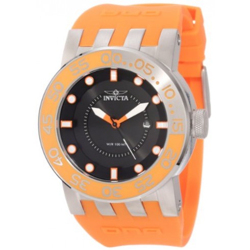 Invicta DNA Diver Black Dial Orange Polyurethane Band Men's Watch 12419 watches