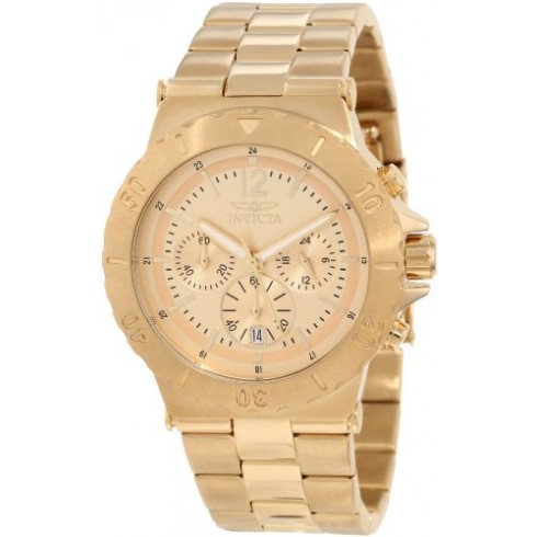 Invicta Elegant Ocean Chronograph Champagne Dial Yellow Gold Ion-plated Men's Watch 1266 watches