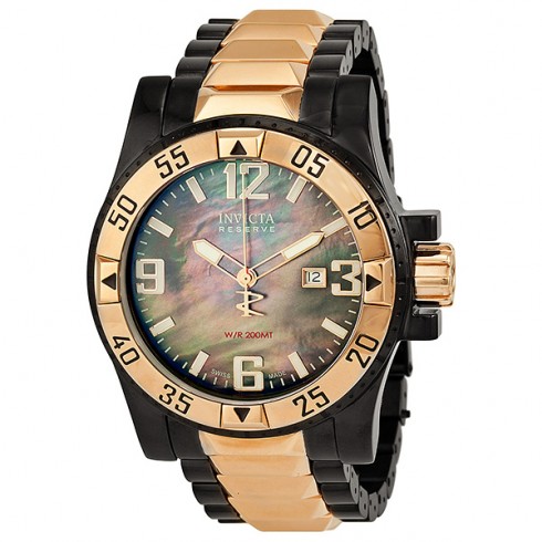 Invicta Excursion Black Pearl Dial Rose Gold-tone Stainless Steel Men's Watch 11516 watches