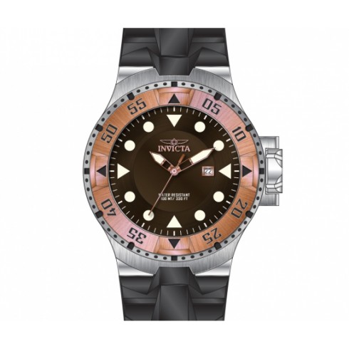 Invicta Excursion Brown Dial Rose gold Ion-plated Black Silicone Men's Watch 14438 watches