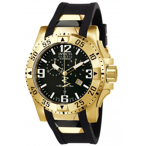 Invicta Excursion Chronograph Black Dial Black Polyurethane Men's Watch 6268 watches