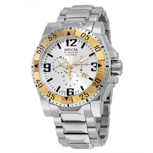 Invicta Excursion Chronograph Silver-tone Dial Stainless Steel Men's Watch 14039 watches