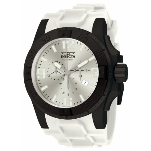 Invicta Excursion Chronograph Silver-tone Dial Black PVD Polyurethane Men's Watch 11918 watches