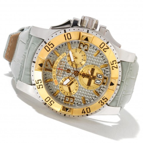 Invicta Excursion Chronograph White Carbon Fiber Dial White Leather Band Men's Watch 12482 watches