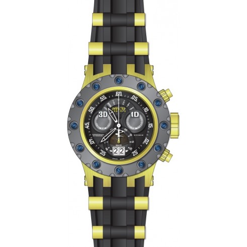 Invicta Excursion Reserve Chronograph Black Dial Black Polyurethane Gold Ion-plated Accents Men's Watch 18554 watches