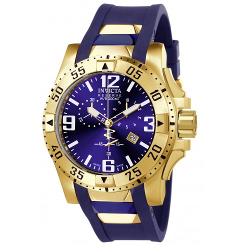 Invicta Excursion Reserve Chronograph Blue Dial Blue Rubber Men's Watch 6266 watches