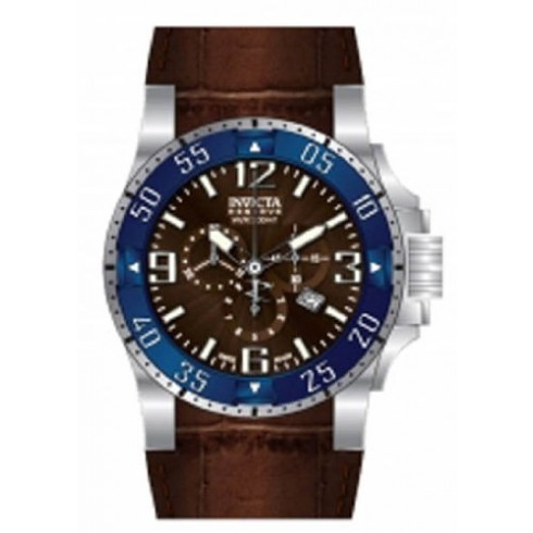 Invicta Excursion Reserve Chronograph Brown Dial Blue Bezel Men's Watch 10912 watches