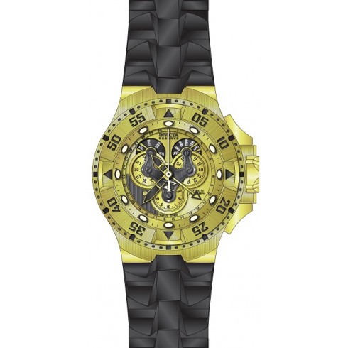 Invicta Excursion Reserve Chronograph Gold Dial Black Polyurethane Men's Watch 18557 watches