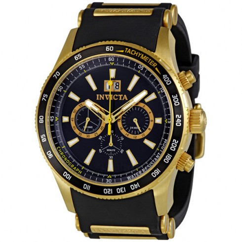 Invicta Flight Black Dial Gold-tone Chronograph Men's Watch 1237 watches