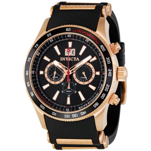 Invicta Flight Black Dial Rose Gold-tone Chronograph Men's Watch 1238 watches