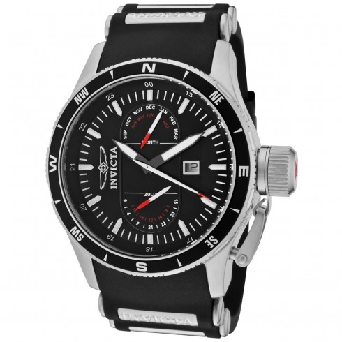Invicta Flight Collection Black Dial Black Rubber GMT Chronograph Men's Watch 1746 watches