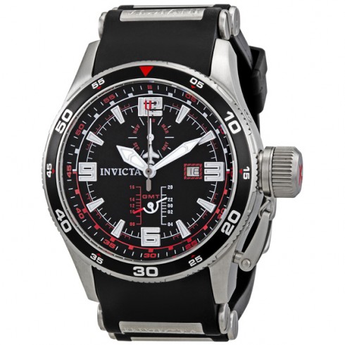 Invicta Flight Collection Black Dial Black Rubber GMT Men's Watch 1756 watches