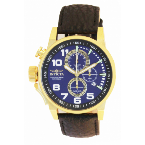 Invicta Force Lefty Crown Chronograph Blue Dial Gold-tone Men's Watch 13055 watches
