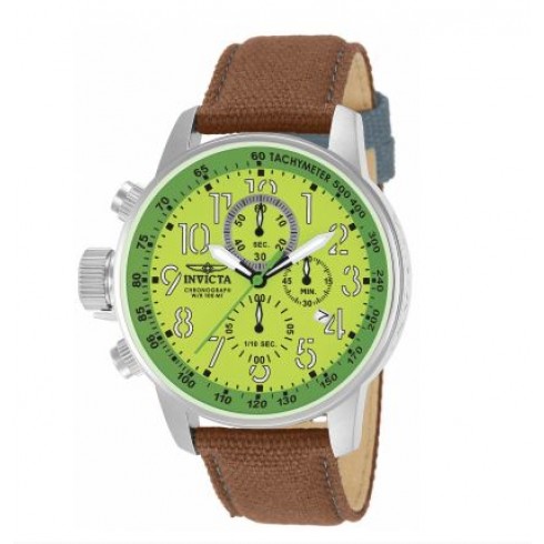 Invicta Force Lefty Crown Chronograph Green Dial Brown Fabric Men's Watch 12078 watches