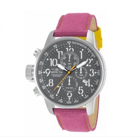 Invicta Force Lefty Crown Chronograph Grey Dial Fuschia Fabric Unisex Watch 12072 watches