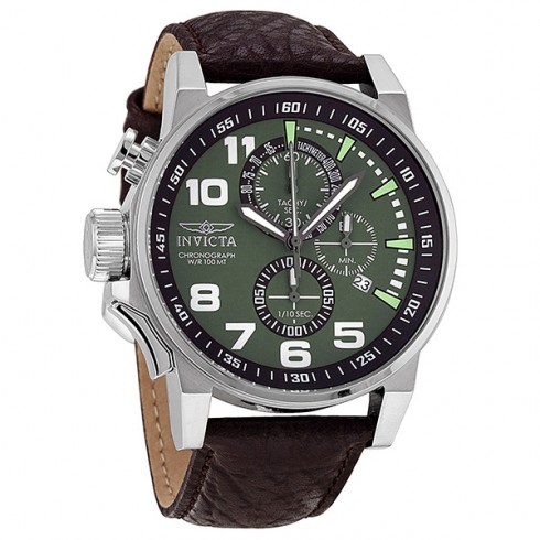 Invicta Force Lefty Crown Chronograph Olive Dial Stainless Steel Men's Watch 13054 watches